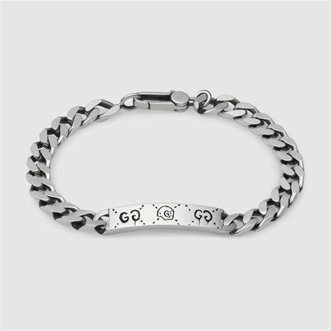 men's gucci ghost sterling silver chain bracelet|Gucci ghost bracelet used.